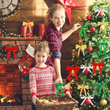 DECYOOL Christmas Ribbons 100 Yards Metallic Glitter