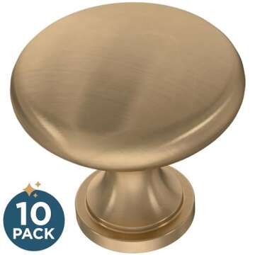 Franklin Brass Mushroom 10-Pack Cabinet Knobs - Stylish Champagne Bronze