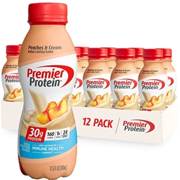Premier Protein Shake 30g Protein Low Sugar Vitamins Peaches & Cream