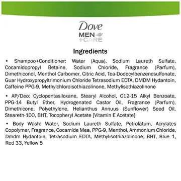 DOVE MEN + CARE Limited Edition Men's Holiday Grooming Gift Pack Extra Fresh Body Wash, Antiperspirant, and Shampoo+conditioner 3 Count