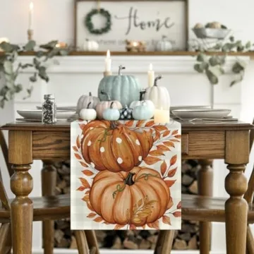 Buffalo Plaid Fall Table Runner for Thanksgiving Parties