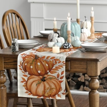 Buffalo Plaid Fall Table Runner for Thanksgiving Parties