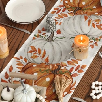Buffalo Plaid Fall Table Runner for Thanksgiving Parties