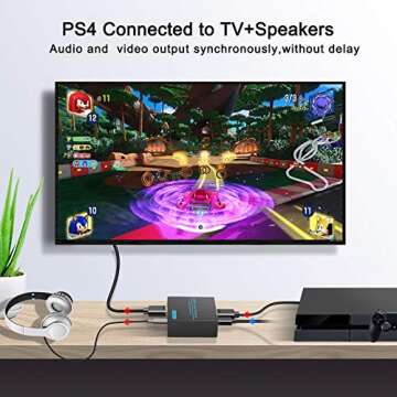 VPFET HDMI Audio Extractor Splitter 4K 60Hz to Optical 3.5mm Adapter Converter with Stereo Output