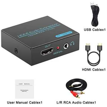 VPFET HDMI Audio Extractor Splitter 4K 60Hz to Optical 3.5mm Adapter Converter with Stereo Output
