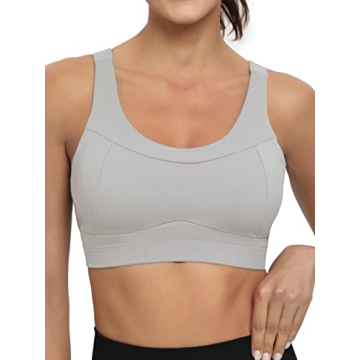 RUNNING GIRL High Impact Sports Bras for Women - Racerback Workout Crop Tank Top