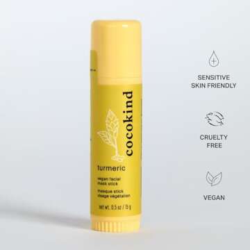 Cocokind Turmeric Mask Stick, Spot Treatment with Organic Turmeric, Tea Tree Oil, and Ginger Root, For Dark Spots and Acne
