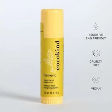 Cocokind Turmeric Mask Stick, Spot Treatment with Organic Turmeric, Tea Tree Oil, and Ginger Root, For Dark Spots and Acne
