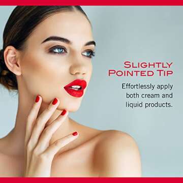 Mirabella Precision Smudge Brush, Premium Professional Makeup Brush Collection, Cruelty-Free Synthetic Bristle Brush, Hand-Sculpted Brushed Aluminum Handle, Luxury Blending Brush for Makeup