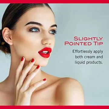 Mirabella Precision Smudge Brush, Premium Professional Makeup Brush Collection, Cruelty-Free Synthetic Bristle Brush, Hand-Sculpted Brushed Aluminum Handle, Luxury Blending Brush for Makeup