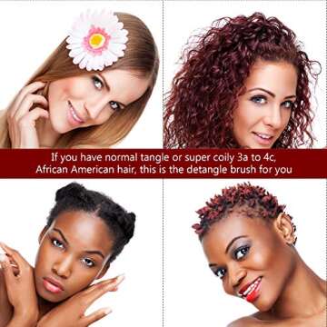 EZ Detangler Brush for Curly to Afro Textured Hair