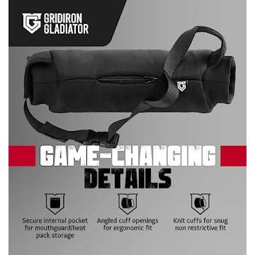 Gridiron Gladiator Football Hand Warmer Pouch - Hand Warming Pouch - Tactical Hand Muff Warmer - Golf Hand Warmer Pouch