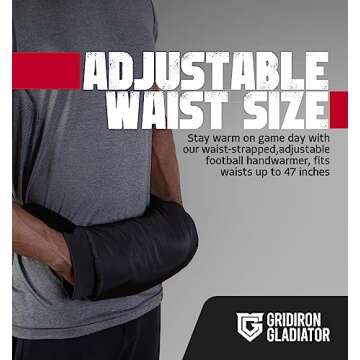 Gridiron Gladiator Football Hand Warmer Pouch - Hand Warming Pouch - Tactical Hand Muff Warmer - Golf Hand Warmer Pouch