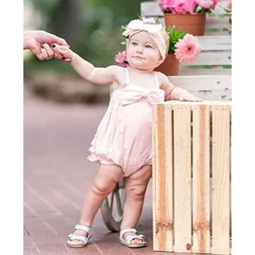 RuffleButts® Baby/Toddler Girls Pink Striped Seersucker Bubble Romper w/Bow - 3-6m