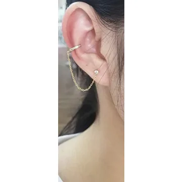 Stylish Cuff Hoop Halo CZ Stud Earrings for Women