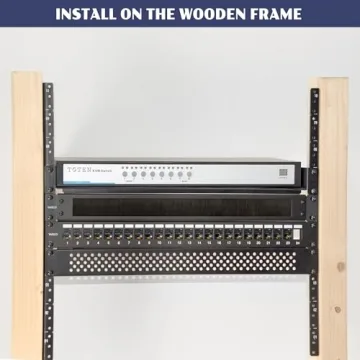 OCEANHUG 2 PCS 6U Rack Rails Kit for Wooden Studio Cabinets’ application, 19” Rack Rails Vertical or Horizontal Mount for AV Sound Recording Network Equipment Installation