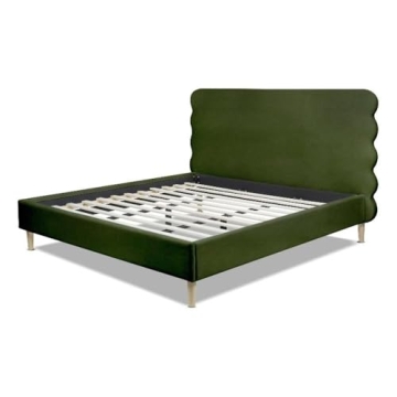 Jennifer Taylor Home Stockholm Modern Wavy Headboard Platform Bed - King Size