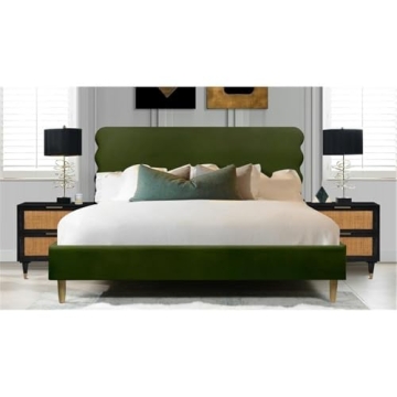 Stockholm Modern Wavy Headboard King Size Bed Frame