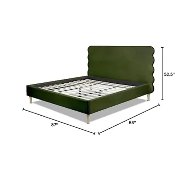 Stockholm Modern Wavy Headboard King Size Bed Frame
