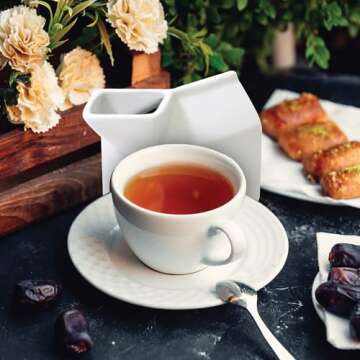 HIC Kitchen Milk Carton Creamer, Fine White Porcelain, 6-Ounces