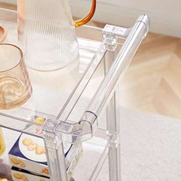 Stylish QQXX Acrylic Bar Cart - 3-Tier Serving Trolley