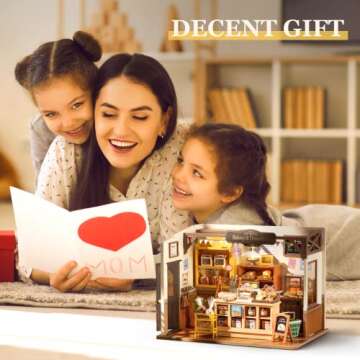 ROBOTIME Miniature House Kit DIY Mini Dollhouse with Accessories Tiny Store Making Kit with LED Light Hobby Birthday Gifts for Kids & Adults