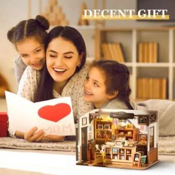 ROBOTIME Miniature House Kit DIY Mini Dollhouse with Accessories Tiny Store Making Kit with LED Light Hobby Birthday Gifts for Kids & Adults