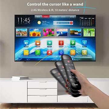 ZYF Z10 Air Mouse, 2.4G Backlit Voice Remote Control with Wireless Keyboard Touchpad, for Nvidia Shield, Android TV Box, PC, Projector, HTPC (Not Compatible with Smart TV) - Black