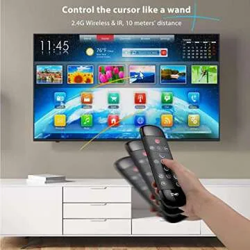 ZYF Z10 Air Mouse, 2.4G Backlit Voice Remote Control with Wireless Keyboard Touchpad, for Nvidia Shield, Android TV Box, PC, Projector, HTPC (Not Compatible with Smart TV) - Black