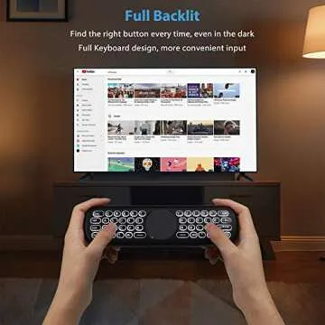 ZYF Z10 Air Mouse, 2.4G Backlit Voice Remote Control with Wireless Keyboard Touchpad, for Nvidia Shield, Android TV Box, PC, Projector, HTPC (Not Compatible with Smart TV) - Black