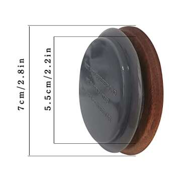 6 Pack Mason Jar Lids Regular Mouth，Acacia Wood Ball Regular Mouth Lids，Reusable Mason Jar Lids With Food Grade Material Silicone Sealing Rings,Jar Wooden Storage Lids, regular, Brown…（70mm）