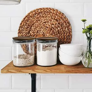 6 Pack Mason Jar Lids Regular Mouth，Acacia Wood Ball Regular Mouth Lids，Reusable Mason Jar Lids With Food Grade Material Silicone Sealing Rings,Jar Wooden Storage Lids, regular, Brown…（70mm）