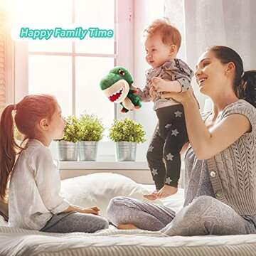 EagleStone Dinosaur Stuffed Animals Musical Hand Puppet Toys for Kids Animated Plush with Music Playing & Recording, Interactive Party Favors Gifts for Baby Boys, Girls &Toddlers and Adults
