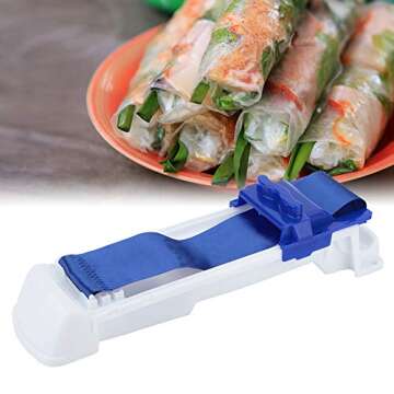 Vegetable Meat Rolling Tool, Multi-Functional DIY Plastic Spring Roll Roller Eggroll Wrapper Machine Sushi Maker Making Home Kitchen Tool (S)