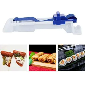 Vegetable Meat Rolling Tool, Multi-Functional DIY Plastic Spring Roll Roller Eggroll Wrapper Machine Sushi Maker Making Home Kitchen Tool (S)