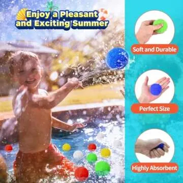 DPTOYZ 75 Reusable Water Balloons Water Balls Splash Balls for Pool Water Games for Kids Outside Outdoor Water Toys for Summer Fun Water Play Pool Party Backyard Beach Game