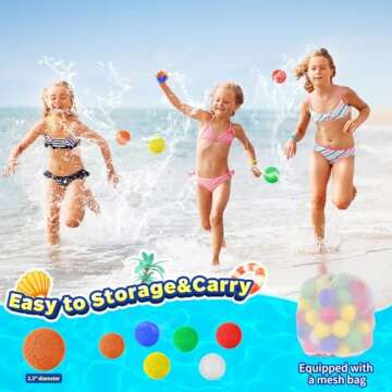 DPTOYZ 75 Reusable Water Balloons Water Balls Splash Balls for Pool Water Games for Kids Outside Outdoor Water Toys for Summer Fun Water Play Pool Party Backyard Beach Game