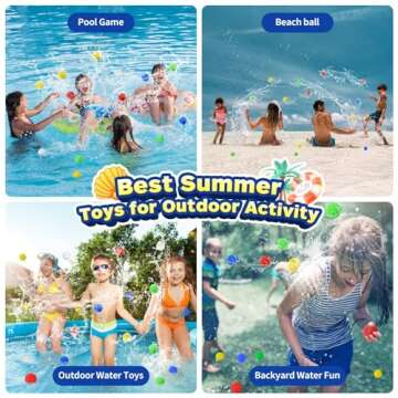 DPTOYZ 75 Reusable Water Balloons Water Balls Splash Balls for Pool Water Games for Kids Outside Outdoor Water Toys for Summer Fun Water Play Pool Party Backyard Beach Game