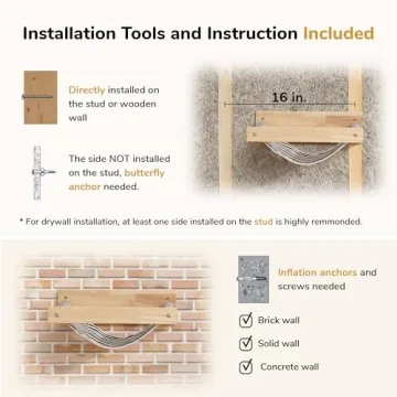 FUKUMARU Cat Hammock - Sturdy Wall-Mounted Beds