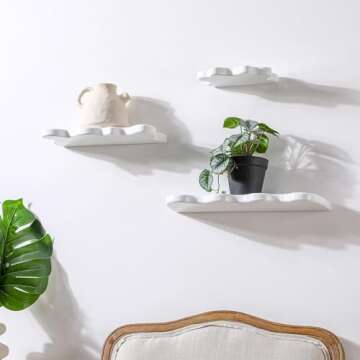 Wavy Floating Cloud Shelves - Stylish Home Decor Accessory