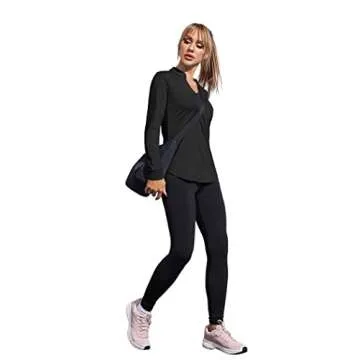 COOrun Workout Shirts for Women Long Sleeve Yoga Tops Casual Hiking Tee Shirt Athletic Breathable Top Quick Dry