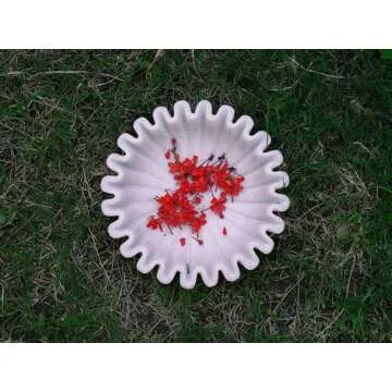 Elegant 6" Handmade Marble Scalloped Bowl for Unique Decor