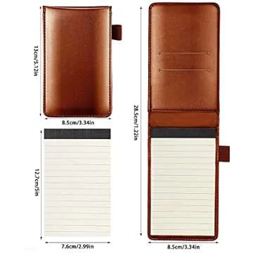 itechpanda 2 Pack Small Pocket PU Leather Business Notebook Cover Jotter Multifunction A7 Mini Notepad (Black + Brown)