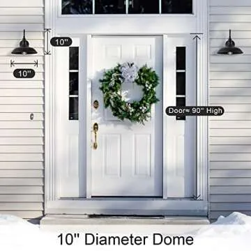 GOALPLUS Black Gooseneck Barn Light for Farmhouse 10 Inch Dome Exterior Lights Fixture with Wall Mount, Outdoor Wall Sconce for Garage Porch Patio