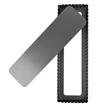 Tiawudi 2 Pack Rectangular Tart Pan, Non-Stick Quiche Pan with Loose Bottom, the Fluted Edges on Your Tarts and Quiches,13 7/8 Inch