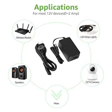 Lighting EVER 12V Power Adapter for LED Strip Lights