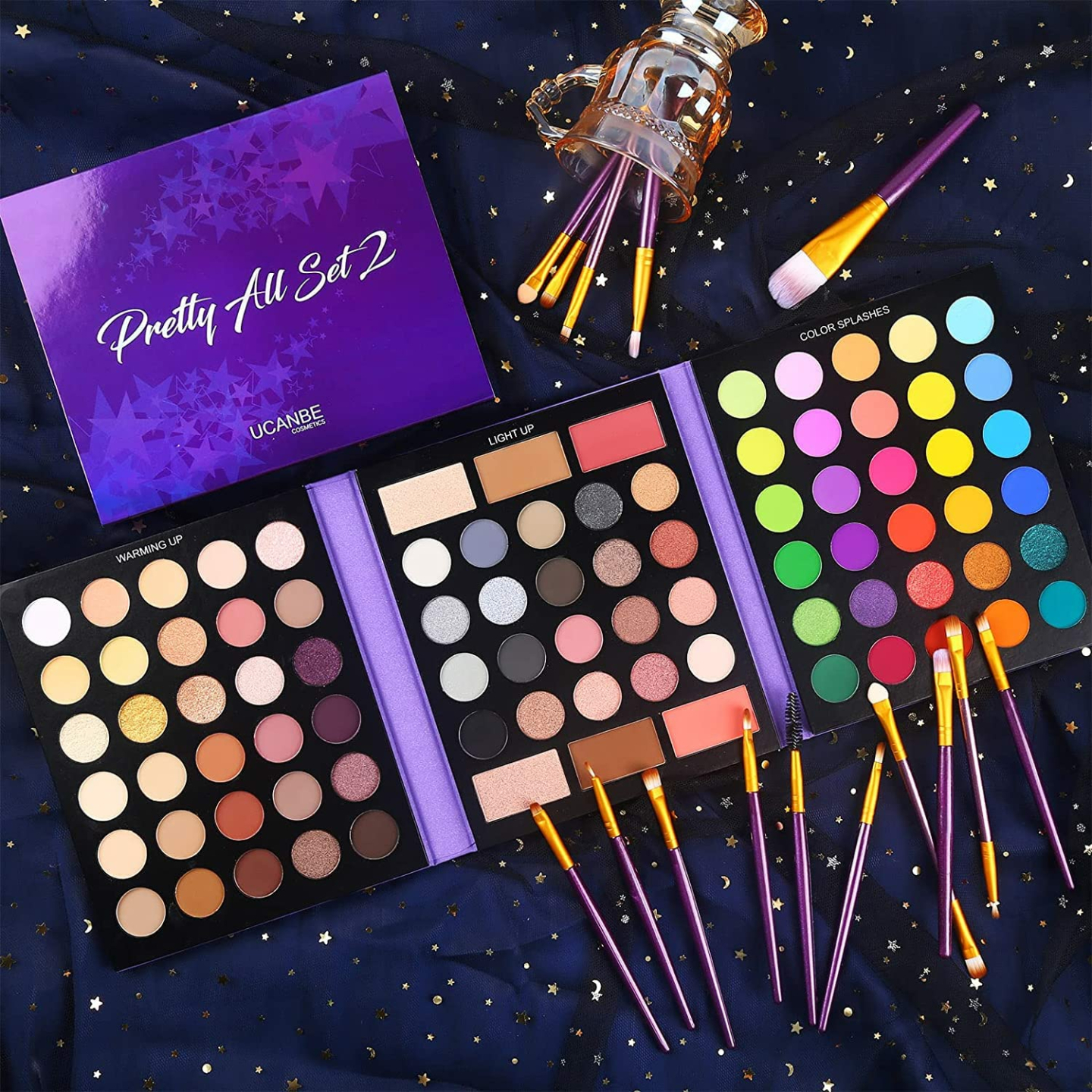 UCANBE 86 Colors Eyeshadow Palette & Brushes Set