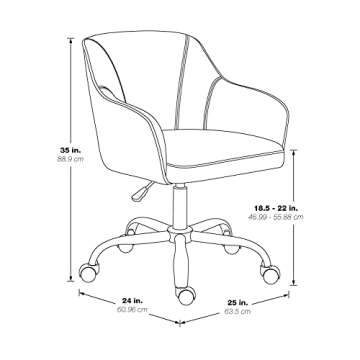 OSP Home Furnishings Bristol Chrome Base Upholstered Task Chair, Udder Madness Domino