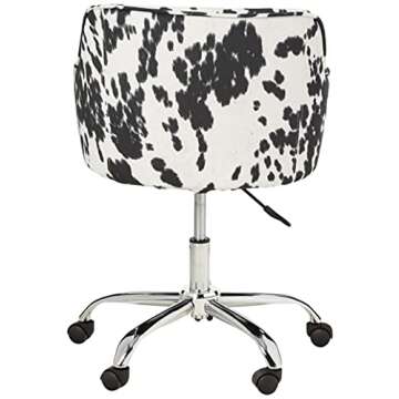OSP Home Furnishings Bristol Chrome Base Upholstered Task Chair, Udder Madness Domino