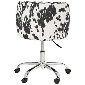 OSP Home Furnishings Bristol Chrome Base Upholstered Task Chair, Udder Madness Domino